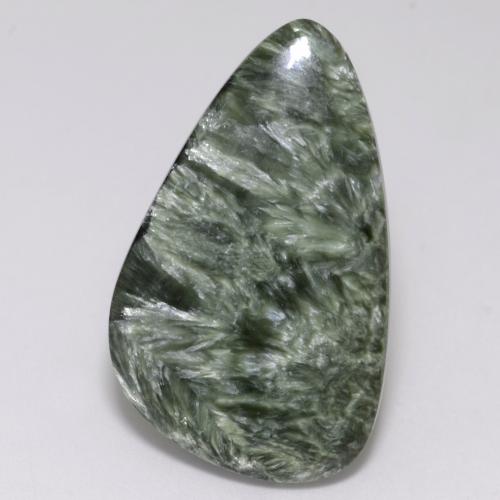 Serafinite naturale verde da 17,23 ct, forma fantasia, opaco
