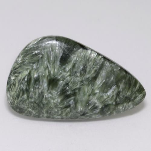 Serafinite naturale verde da 17,23 ct, forma fantasia, opaco