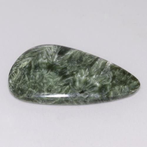 Serafinite naturale verde da 17,23 ct, forma fantasia, opaco