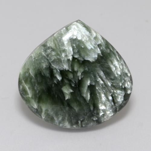 Serafinito Verde medio naturale da 9.94 ct, Forma a pera, Opaco