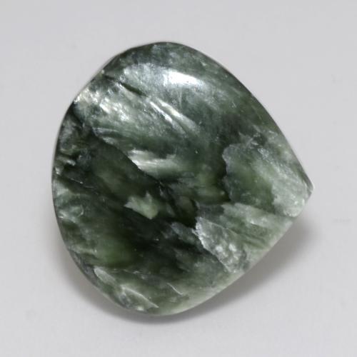 Serafinito Verde medio naturale da 9.94 ct, Forma a pera, Opaco
