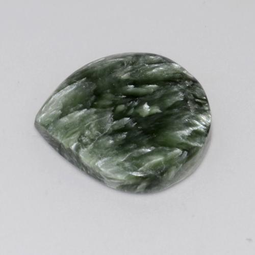 Serafinito Verde medio naturale da 9.94 ct, Forma a pera, Opaco