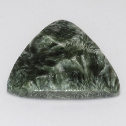 Serafinite naturale verde da 12,51 ct, trillion, opaco