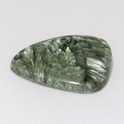 Serafinite naturale verde da 8,66 ct, forma fantasia, opaco