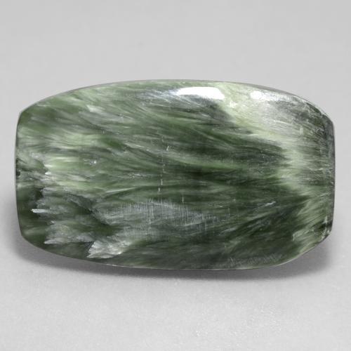 Serafinite naturale verde da 11,68 ct, forma fantasia, opaco