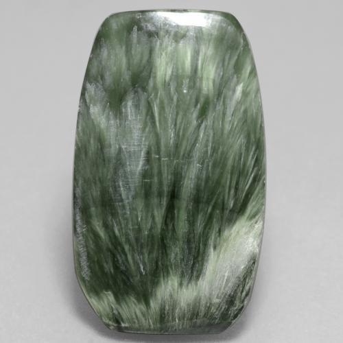 Serafinite naturale verde da 11,68 ct, forma fantasia, opaco
