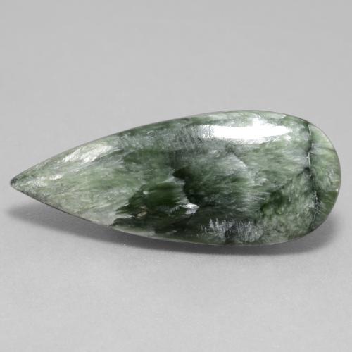 Serafinito Verde medio naturale da 8.40 ct, Forma a pera, Opaco