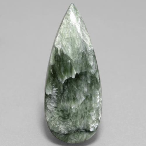 Serafinito Verde medio naturale da 8.40 ct, Forma a pera, Opaco