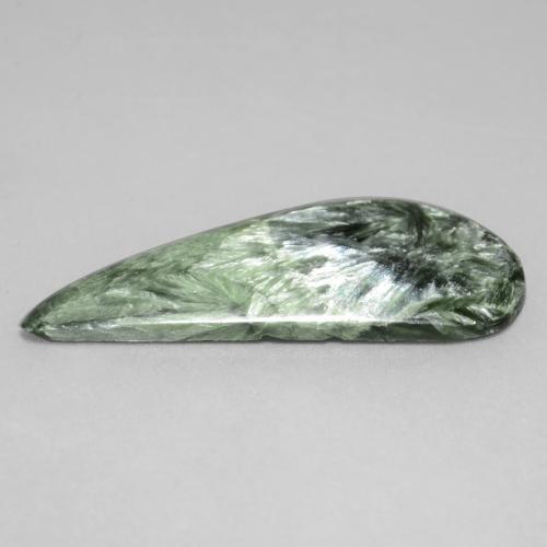 Serafinito Verde grigiastro naturale da 18.63 ct, Forma fantasia, Opaco