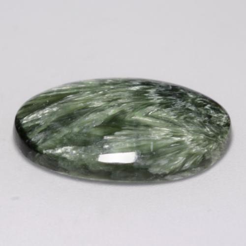 Serafinite naturale verde da 8,17 ct, taglio ovale, opaco