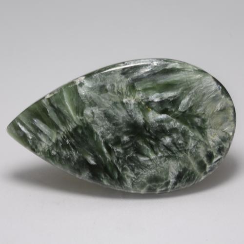 Serafinito Verde medio naturale da 17.10 ct, Forma a pera, Opaco