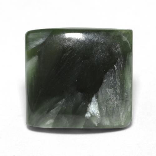 Serafinite naturale verde da 4,03 ct, quadrato, opaco