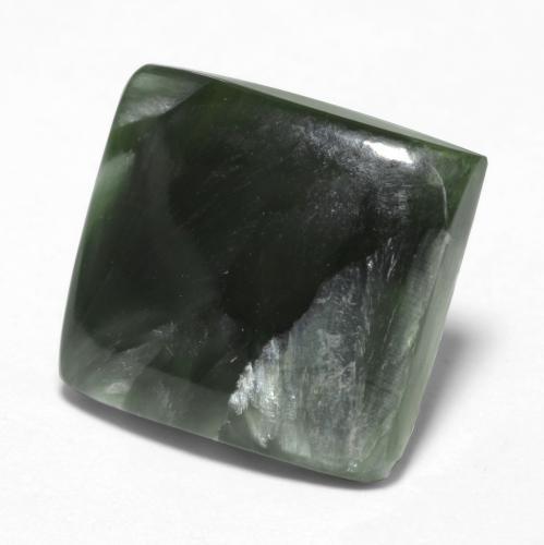 Serafinite naturale verde da 4,03 ct, quadrato, opaco