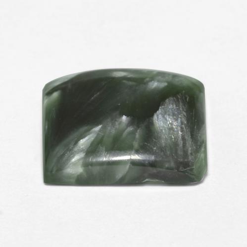 Serafinite naturale verde da 4,03 ct, quadrato, opaco