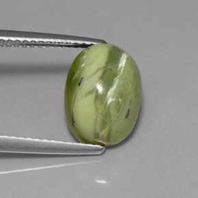 Serpentina naturale verde da 3,59 ct, taglio ovale, opaco