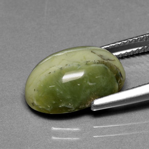 Serpentina naturale verde da 5,70 ct, taglio ovale, opaco