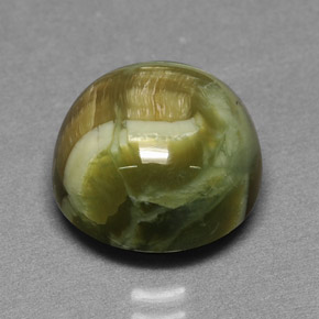 Serpentina naturale verde da 5,69 ct, taglio rotondo, opaco