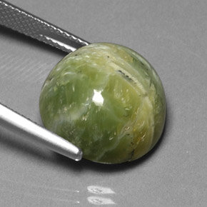 Serpentina naturale verde da 11,85 ct, taglio rotondo, opaco