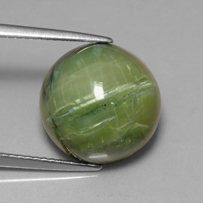 Serpentina naturale verde da 7,64 ct, taglio rotondo, opaco