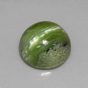 Serpentina naturale verde da 7,28 ct, taglio rotondo, opaco