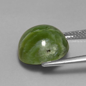 Serpentina naturale verde da 7,28 ct, taglio rotondo, opaco