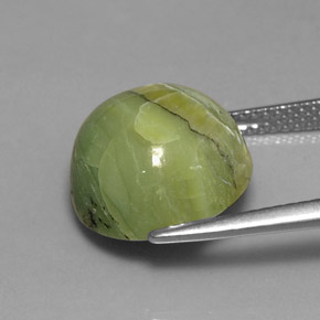 Serpentina naturale verde da 7,23 ct, taglio rotondo, opaco