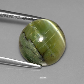 Serpentina naturale verde da 6,30 ct, taglio rotondo, opaco