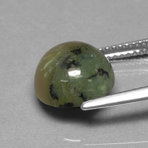 Serpentina naturale verde da 3,63 ct, taglio rotondo, opaco
