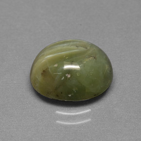 Serpentina naturale verde da 2,95 ct, taglio ovale, opaco