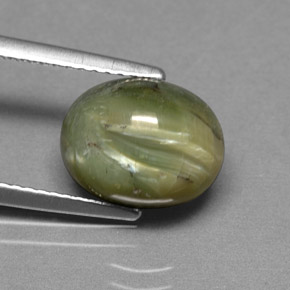 Serpentina naturale verde da 2,95 ct, taglio ovale, opaco