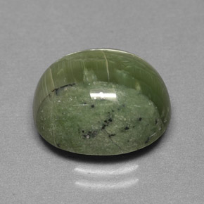 Serpentina naturale verde da 4,84 ct, taglio ovale, opaco