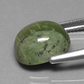 Serpentina naturale verde da 4,84 ct, taglio ovale, opaco