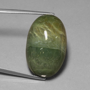 Serpentina naturale verde da 38,22 ct, taglio ovale, opaco