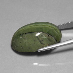 Serpentina naturale verde da 36,66 ct, taglio ovale, opaco