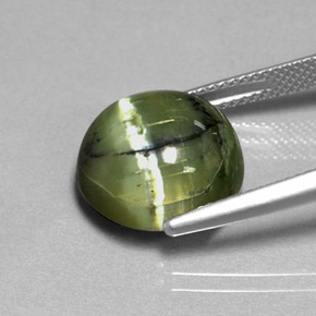 Serpentina naturale verde da 7,53 ct, taglio rotondo, opaco