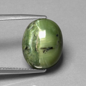 Serpentina naturale verde da 7,13 ct, taglio ovale, opaco
