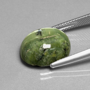 Serpentina naturale verde da 7,13 ct, taglio ovale, opaco