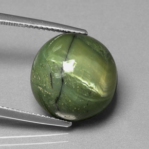 Serpentina naturale verde da 11,31 ct, taglio rotondo, opaco