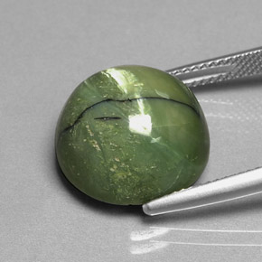 Serpentina naturale verde da 11,31 ct, taglio rotondo, opaco