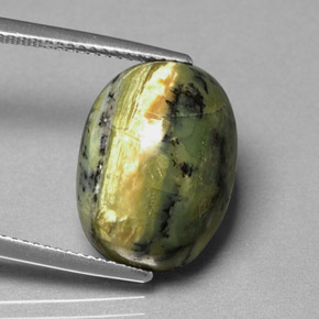 Serpentina naturale verde da 10,26 ct, taglio ovale, opaco