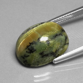 Serpentina naturale verde da 10,26 ct, taglio ovale, opaco