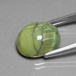 Serpentina naturale verde da 8,56 ct, taglio ovale, opaco