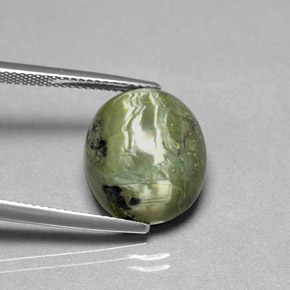 Serpentina naturale verde da 9,20 ct, taglio ovale, opaco
