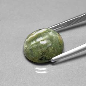 Serpentina naturale verde da 9,20 ct, taglio ovale, opaco