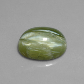Serpentina naturale verde da 5,37 ct, taglio ovale, opaco