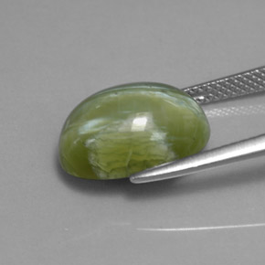 Serpentina naturale verde da 5,37 ct, taglio ovale, opaco