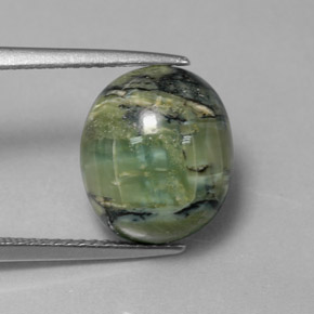 Serpentina naturale verde da 4,29 ct, taglio ovale, opaco