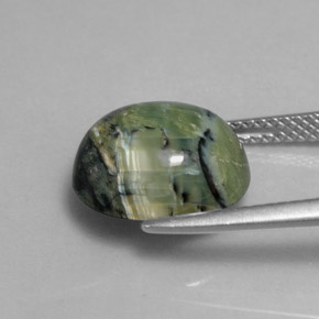 Serpentina naturale verde da 4,29 ct, taglio ovale, opaco