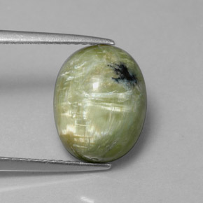 Serpentina naturale verde da 3,97 ct, taglio ovale, opaco