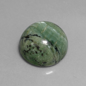Serpentina naturale verde da 5,84 ct, taglio rotondo, opaco